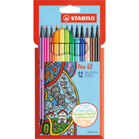 FEUTRE STABILO PEN 68 1MM ETUIDE 12 ASSORTIS