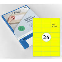rillprint Etiquette fluorescente, 70 x 37 mm, jaune
