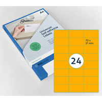 rillprint Etiquette fluorescente, 70 x 37 mm, orange