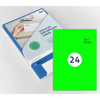 rillprint Etiquette fluorescente, 70 x 37 mm, vert