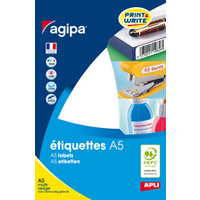 agipa Etiquette universelle, 8 x 20 mm, blanc