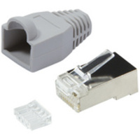 LogiLink Connecteur mâle RJ45, Cat.6, blindé, gris