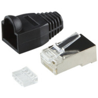 LogiLink Connecteur mâle RJ45, blindé, Cat.6, noir
