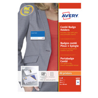 AVERY Porte-badge avec pince combi, 90 x 54 mm