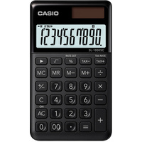 CASIO Calculatrice SL-1000 SC-BK, alimentation solaire/pile