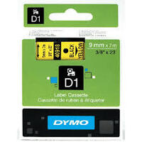 DYMO Ruban d'étiquette D1 noir/jaune, 9 mm x 7 m