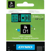 DYMO Ruban d'étiquette D1 noir/vert, 9 mm x 7 m