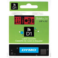 DYMO Ruban d'étiquette D1 noir/rouge, 9 mm x 7 m