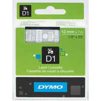 DYMO Ruban d'étiquette D1 blanc/transparent,