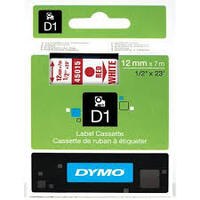 RUB. DYMO D1 12MM ROUGE/BLANC
