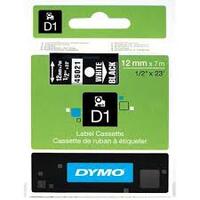DYMO Ruban d'étiquette D1 blanc/noir,12 mm x 7 m