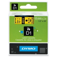 DYMO Ruban d'étiquette D1 noir/jaune,12 mm x 7 m