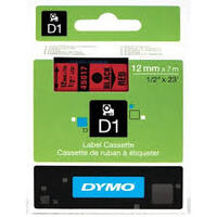 DYMO D1 Ruban d'étiquette D1 noir/rouge,12 mm x 7 m