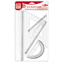 JPC Set de géometrie ECO, 4 pièces, transparent