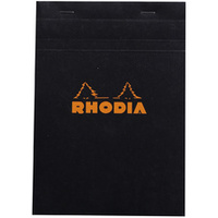RHODIA Bloc agrafé No. 16, format A5, quadrillé 5x5, noir