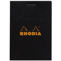 RHODIA Bloc agrafé No. 13, format A6, quadrillé 5x5, noir