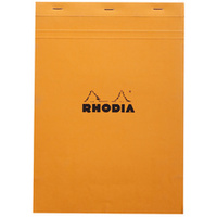 RHODIA Bloc agrafé No. 18, format A4, quadrillé 5x5, orange
