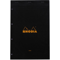 RHODIA Bloc agrafé No. 20, format A4+, Seyès, noir