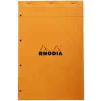 RHODIA Bloc agrafé No. 20, format A4+, quadrillé 5x5, orange