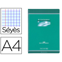 CONQUERANT SEPT Cahier reliure intégrale, A4, Seyés