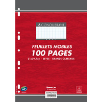 CONQUERANT SEPT Feuillets mobiles 210 x 297 mm, Seyès