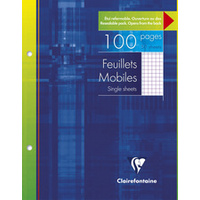 Clairefontaine Feuillets mobiles A4, quadrillé 5/5,100 pages