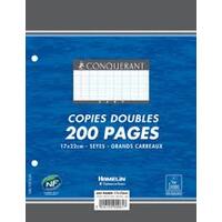 CONQUERANT SEPT Copies doubles 170 x 220 mm,Seyès, 200 pages