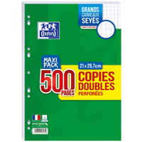 COPIE DOUBLE A4 PERFOREE 90G  SEYES P/125F  500P BLANC
