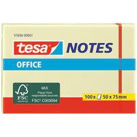 tesa Bloc standard adhésif Office Notes, 50 x 75 mm, jaune