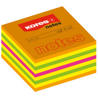 Kores Bloc-note cube, 75 x 75 mm, couleurs fluo, 5 couleurs