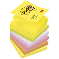 Post-it Bloc-note adhésif Z-Notes, 76 x 76 mm, 6 couleurs