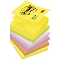 Post-it Bloc-note adhésif z-notes, 76 x 76 mm, 6 couleurs