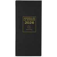 EXACOMPTA Agenda Banquier long, 1 volume, 2026, noir