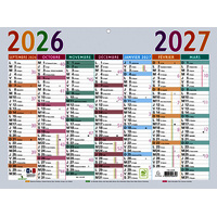 EXACOMPTA Calendrier Multicolore, 2026/2027, 550 x 405 mm