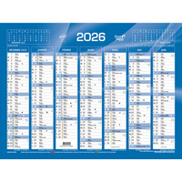 QUO VADIS Calendrier de banque bleu, 135 x 180 mm, 2026