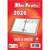 Exacompta Bloc de bureau Bloc-Pratic, 2026, date à droite
