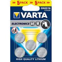 VARTA Pile bouton au lithium 'Electronics' CR2016, pack de 5