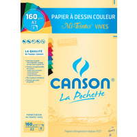 CANSON Papier à dessin couleur Mi-Teintes, A3 couleurs vives