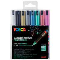 POSCA Marqueur à pigment PC1MR, pochette de 8, assorti