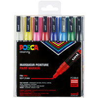 POSCA Marqueur à pigment PC3M, étui de 8, assorti standard