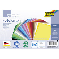 folia Carton de bricolage, A5, 300 g/m2, 25 couleurs