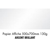 folia Papier de couleur, (L)500 x (H)700 mm, argent brillant