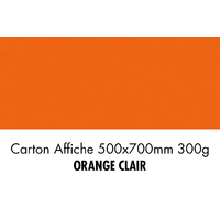 folia Carton de bricolage, (L)500 x (H)700 mm, orange clair