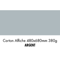 folia Carton pour affiches, (L)480 x (H)680 mm, argent