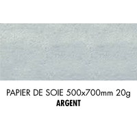 folia Papier de soie, (L)500 x (H)700mm, 20 g/m2, argent