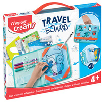 Maped Creativ Kit de dessin voyage TRAVEL BOARD, 19 pièces