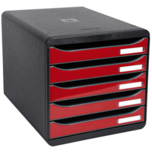MODULE BIG-BOX PLUS 5 TIROIRS NOIR/ROUGE CARMIN BRILLANT