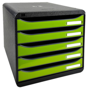 MODULE BIG-BOX PLUS 5 TIROIRS NOIR/VERT CITRON BRILLANT