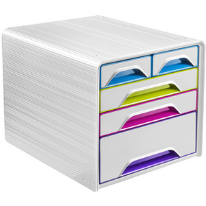 MODULE SMOOVE GLOSS 5 TIROIRS MAXI  BLANC/MULTICOLOR