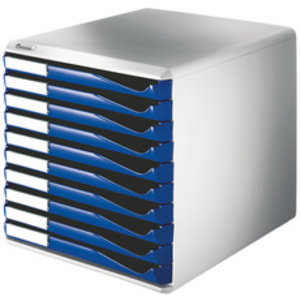 MODULE CLASS. FORMULAIRES 10 TIROIRS  GRIS CLAIR/BLEU